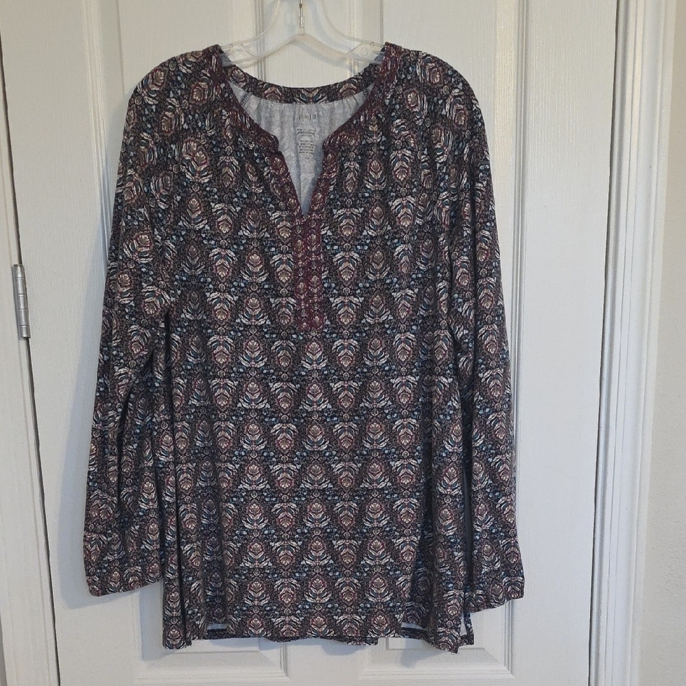 JJill Pure Jill Navy Print Tunic